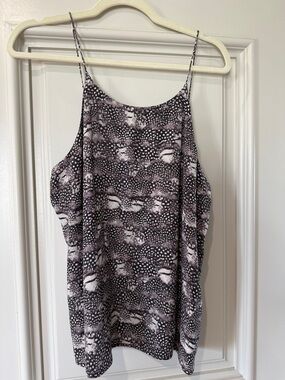 J. Crew Black & White Printed Spaghetti Strap Camisole